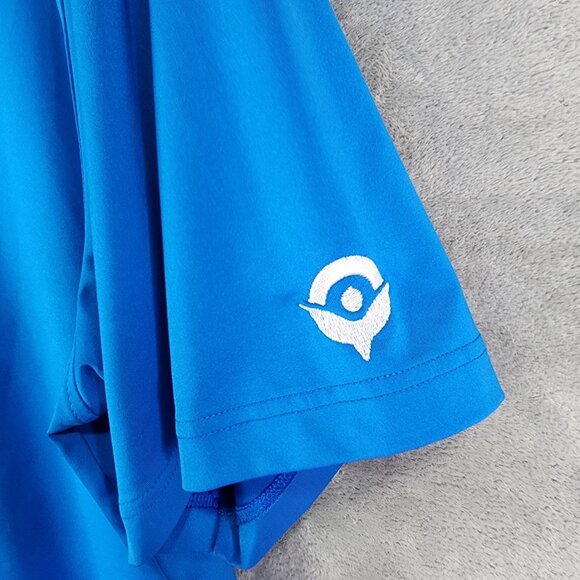 Mens Blue FootJoy Golf Polo Shirt Short Sleeve Polyester Stretch Size XL - Picture 3 of 9